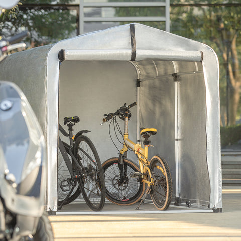 SoBuy Vodoodporna kolesarska zavesa UV zaščita UV garažna zavesa za kolesa večnamenska vrtna zavesa v srebrni barvi, 159x219x165 cm, KLS11-L