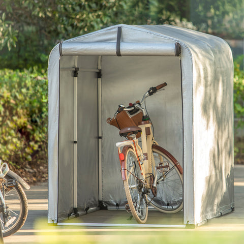 SoBuy Vodoodporna kolesarska zavesa UV zaščita UV garažna zavesa za kolesarsko večnamensko vrtno zaveso v srebrni barvi, 120x176x163 cm, KLS11