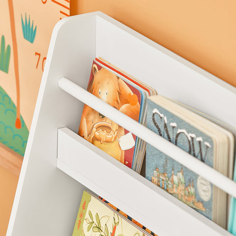 SoBuy Otroška knjiga o knjigah s 3 policami za igrače za otroške police, ki organizirajo igrače za shranjevanje belih, KMB45-W