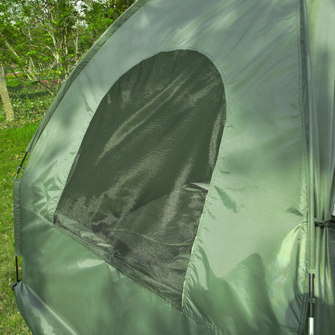 SoBuy Zložljiva klopna kamp kampiranje z vzmetnico in 1 max spalna vreča 180kg zelena 193x145x188cm OGS32-L-gr-gr-gr-