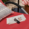 SoBuy Vrtna postelja stola v železnem prahu in teslinske tkanine, rdeča, OGS38-R