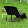 Sobuy Garden Deckchair zložljive postelje Odstranljivo počitek 173x54x69cm črna zmogljivost 150 kg OGS45-SHCH
