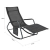 SoBuy Vrtni zibanje fotelja z zunanjim stolčkom za zibanje s stranskim žepom do 150 kg temno sivega OGS47-MS
