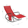 SoBuy Vrtni zibanje fotelja z zunanjim stolčkom za zibanje s stranskim žepom do 150 kg rdečega OGS47-R