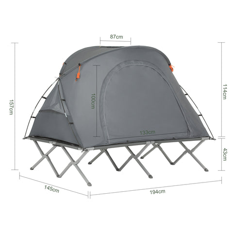 Šotor za kampiranje Sobuy, zložljivo aluminijasto kampiranje posteljice, potovanje s kampiranjem s streho, spalno vrečo, največjo obremenitev 300 kg OGS60-L-HG