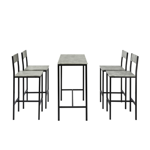 SoBuy Set 5 kosov mize s 4 visokimi stoli, balkonski pohištvo, OGT14-HG