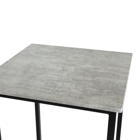SoBuy 3-delna set miza z 2 mobilnim stolčkom v industrijskem slogu, L60*P60*A97cm, siva OGT27-HG