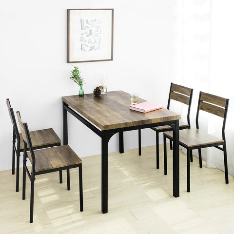 SoBuy Set 5 kosov mize s 4 jedilnimi stolčki dnevna soba kuhinja in restavracija OGT28-N-FST72-NX4