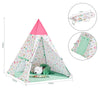 SOBUY igralni šotor za otroke z vrati in okensko hišo za otroke zavese 133x133x153 cm, OSS06